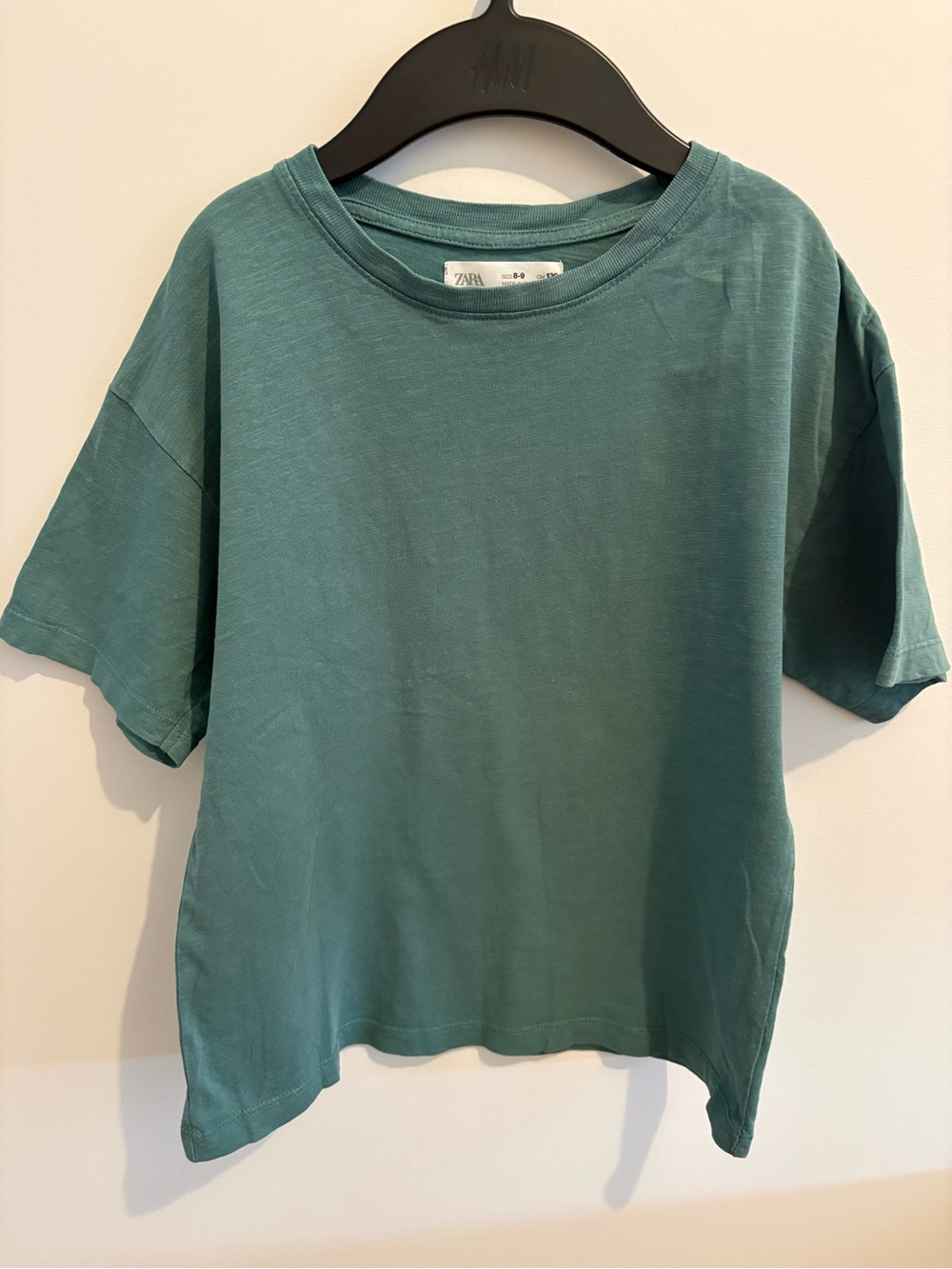 Zara Women's Teal Short-Sleeve Crewneck Tee